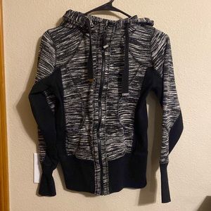 Zella zebra print zip up hoodie size small
